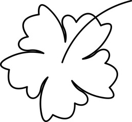 Isolated Hibiscus Flower Icon In Black Outline.