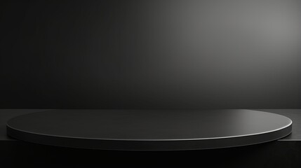 Photo of a black and white round table in a minimalistic setting