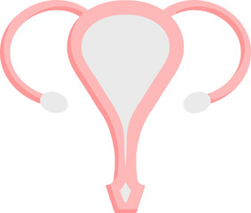 Flat Style Of Ovary Anatomy Pink icon.
