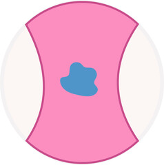 Flat Vagina Wetness Icon In Blue And Pink Color.