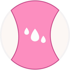 Pink And White Spotting Icon In Flat Style.