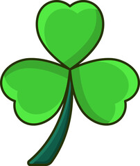 Isolated Shamrock Leaf Icon In Flat Style.