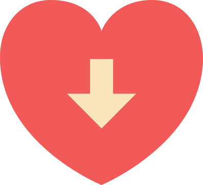 Red And Yellow Low Libido Icon In Flat Style.