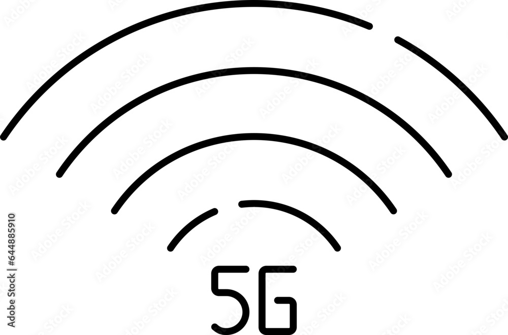 Canvas Prints 5g network or internet icon in black outline.