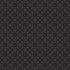 Seamless Islamic Pattern Background In Black Color.