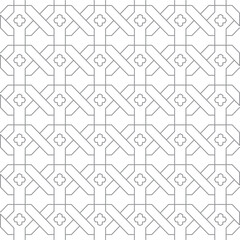 Seamless Islamic Geometric Pattern Background In White Color.