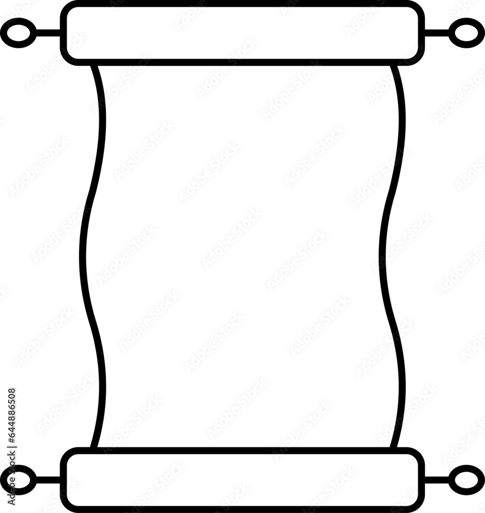 Sticker Blank Torah Icon In Black Line Art.