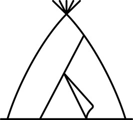 Tipi House Icon In Black Line Art. © Abdul Qaiyoom