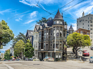 Victorian homes houses in the streets of San Francisco USA
