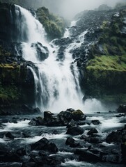 Fototapeta premium vertical wallpaper. waterfall.