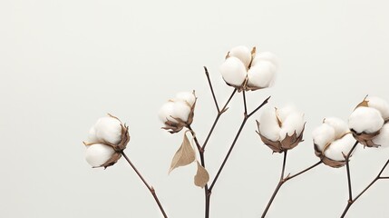  a close up of a cotton plant with a sky background.  generative ai