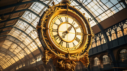 Iconic Old Clock Waterloo Station London