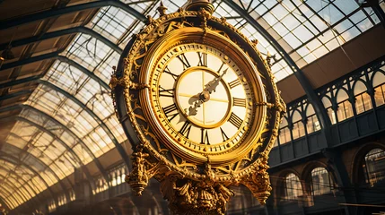 Poster Iconic Old Clock Waterloo Station London © Sajida