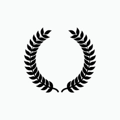 Laurel Wreath Icon. Winner Symbol - Vector Logo Template.   