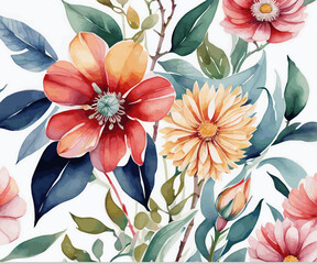flower pattern watercolor art