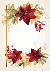 Watercolor Christmas Invitation Card Template , holiday season , Classic Elegance design