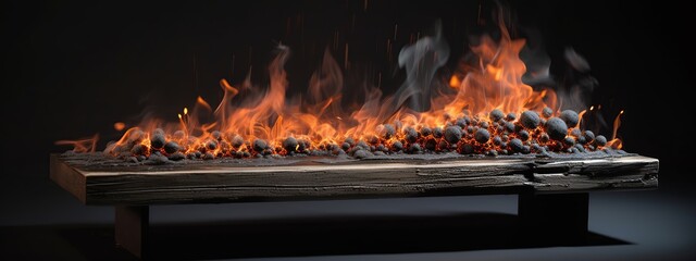 fire, flame, heat, hot, bonfire, burn, burning, fireplace, campfire, night, red, wood, light, orange, black, warm, abstract, blaze, danger, yellow, camping, firewood, inferno, camp, generative, ai