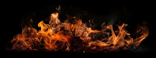 fire, flame, heat, hot, bonfire, burn, burning, fireplace, campfire, night, red, wood, light, orange, black, warm, abstract, blaze, danger, yellow, camping, firewood, inferno, camp, generative, ai