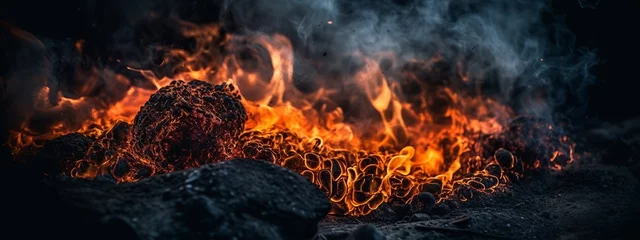 Foto op Canvas flame, fire, heat, blaze, inferno, combustion, warmth, ignite, ember, inferno, torch, bonfire, furnace, incinerate, scorch, wildfire, conflagration, arson, hearth, spark, flare, combustion, incendiary © Евгений Васильевич