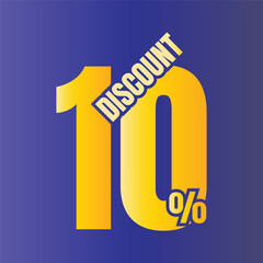 10% discount deal sign icon, 10 percent special offer discount vector, 10 percent sale price reduction offer design, Friday shopping sale discount percentage icon design