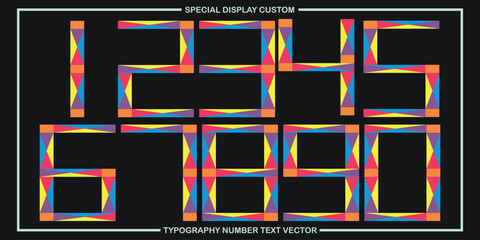 Obraz premium assorted digital custom vector numbers. minimum. Color gradation. Dark. Banner Network. 3d effect. Design. futuristic. Paper cut or effect. Luxury. Premium. (100)