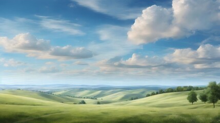 Obraz premium Captivating Landscape Sky Background Picturesque Nature Backdrop Outdoor Landscape Wallpaper Natural Beauty Background Countryside Landscape Illustration AI Generative