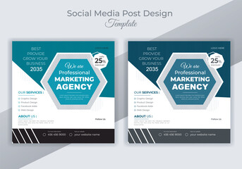 Business social media post banner design template.