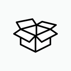 Open Box Icon. Empty Package Symbol  - Vector. 