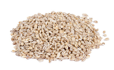 Pearl barley heap isolated on white