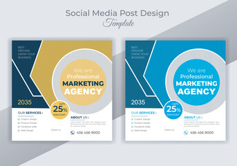 Digital marketing agency, promotion and social media post design template.