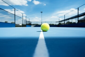 A white line demarcates the boundaries of the paddle tennis court - obrazy, fototapety, plakaty