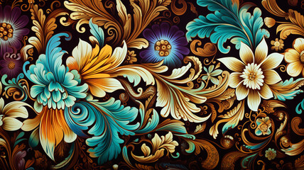 Leaf and floral pattern of batik.