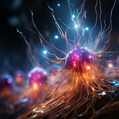 Neurons and synapse like stuctures depicting brain chemistry
