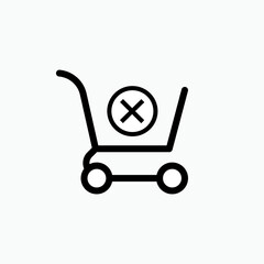 Purchase Cancel Icon.  Cancelled Symbol - Vector Logo Template.