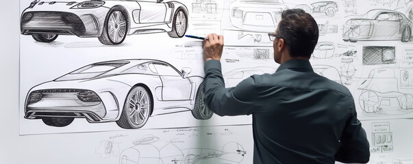 Industrial designer, car design. Hand edited generative AI. - Powered by Adobe