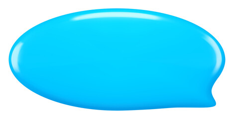 Blank 3d oval blue glossy speech bubble 