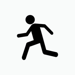 Running Icon. Move, Hurry Up Symbol - Vector. 