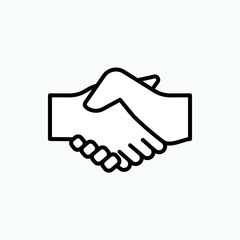 Fototapeta premium Hand Shake Icon. Friendship, Brotherhood. Greeting Symbol - Vector.