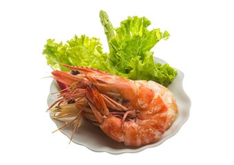 Boiled king prawns
