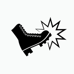 Shoe Kick Icon. Kicking Symbol - Vector. 