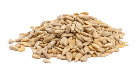 Sunflower seeds isolated on white background