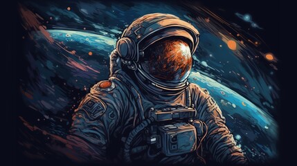 astronaut, spacefarer, spaceman, cosmonaut, explorer, pilot, space traveler, space voyager, spacelander, celestial traveler, astronautics, space exploration, space missions, generative ai