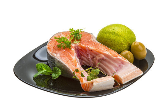 Raw Salmon steak