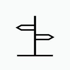 Sign Pole Icon. Direction Board Symbol  - Vector.