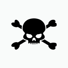 Skull Icon. Dangerous, Pirates. Warning, Attention. Deadly, Poisonous Symbol for Design Elements, Websites, Presentation and Application - Vector.    