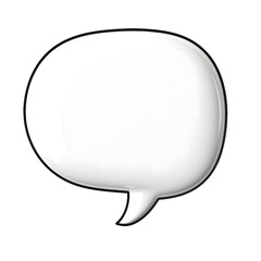 3D White Vector Speech Bubble, isolated on transparent background