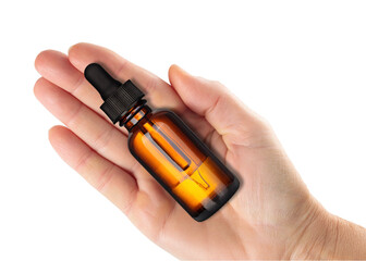 Top View Presentation of Classic Dropper Bottle in Hand