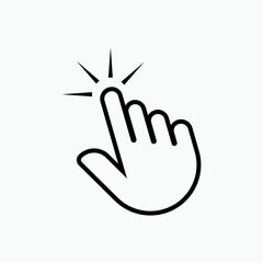 Obraz premium Tap Icon. Pointer Symbol to Operate Device. . Touch Screen - Vector.