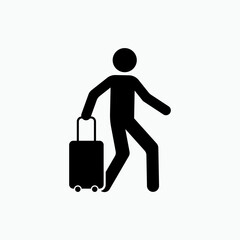 Traveler Icon. Trip or Journey, Vacation Symbol - Vector