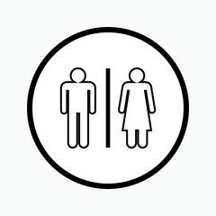 Toilet Room Icon. Separated User.